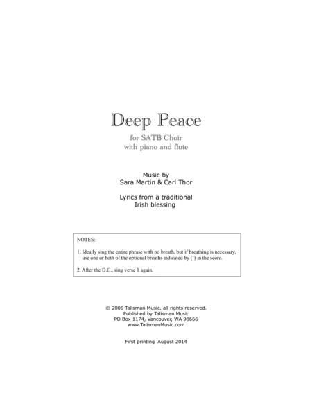 Deep Peace Satb Page 2