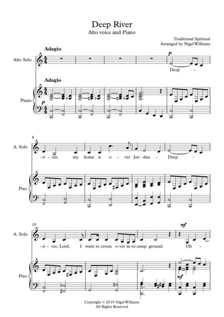 Deep River For Alto Solo Voice And Piano Page 2