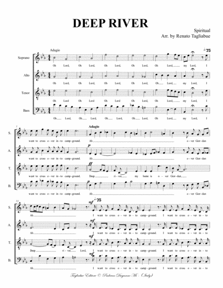 Deep River For Satb Choir Page 2