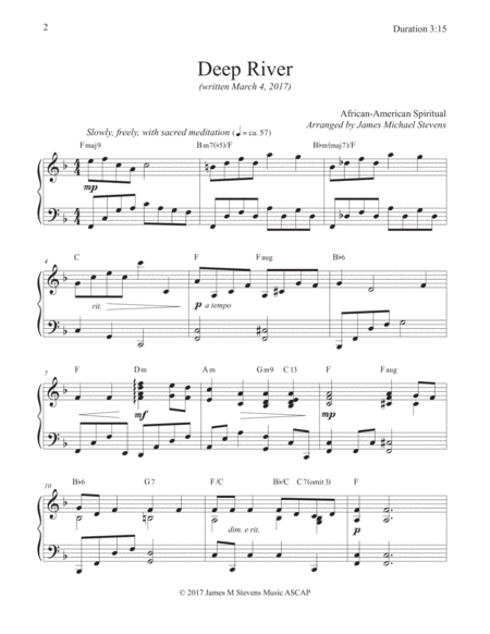 Deep River Sacred Piano Page 2