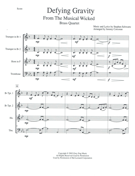 Defying Gravity For Brass Quartet Page 2