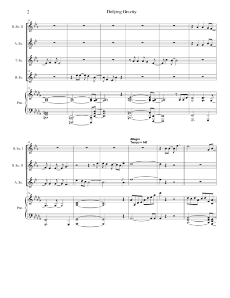 Defying Gravity For Saxophone Quintet Page 2