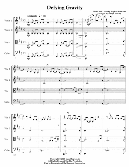 Defying Gravity String Quartet Page 2