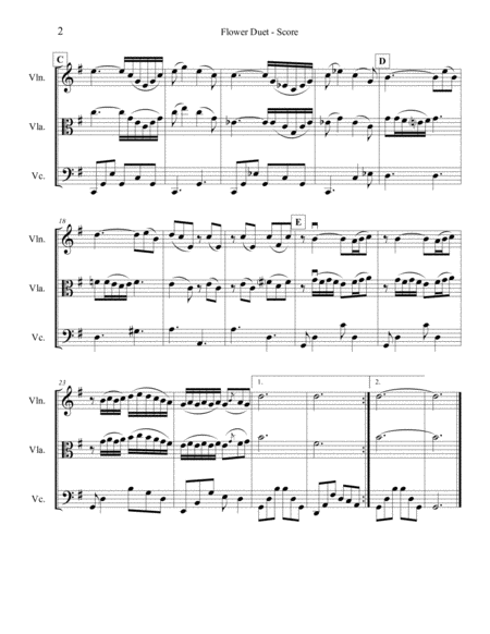 Delibes Flower Duet For String Trio Page 2