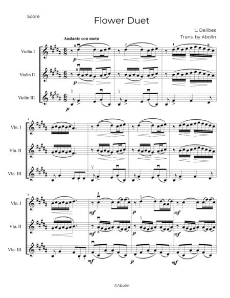 Delibes Flower Duet From Lakm 3 Violins Page 2