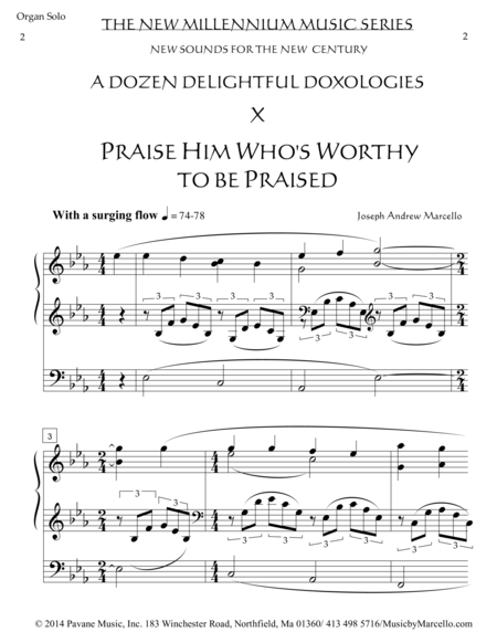 Delightful Doxology X Praise Him Whos Worthy To Be Praised Organ Eb Page 2