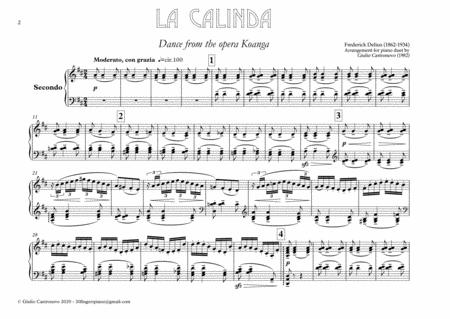 Delius La Calinda Dance From The Opera Koanga For Piano Duet Page 2