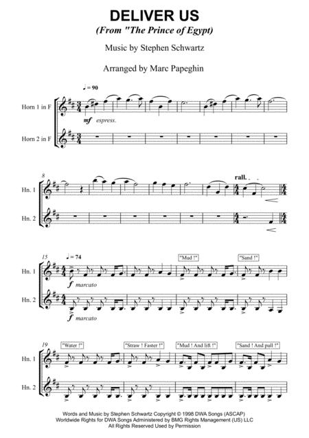 Deliver Us From The Prince Of Egypt French Horn Duet Page 2