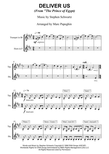 Deliver Us From The Prince Of Egypt French Horn Trumpet Duet Page 2