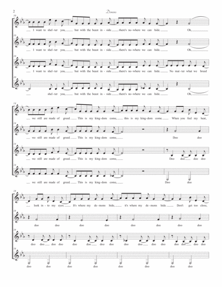 Demons Imagine Dragons Ssaa A Cappella Quartet Page 2