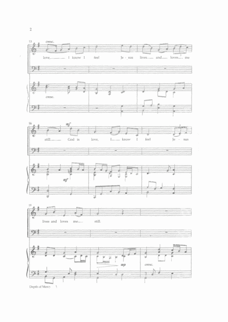 Depth Of Mercy Irish Traditional Tune The Lark In The Clear Air Arranged For Satb Choir And Piano By David Catherwood Page 2