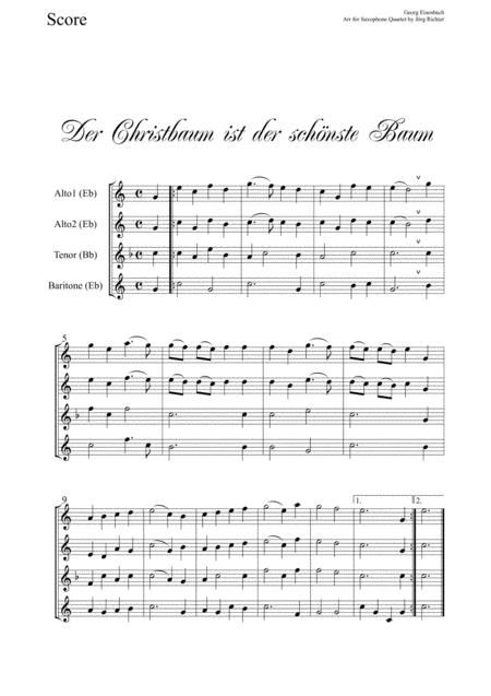 Der Christbaum Ist Der Schnste Baum Fr Saxophon Quartett Page 2