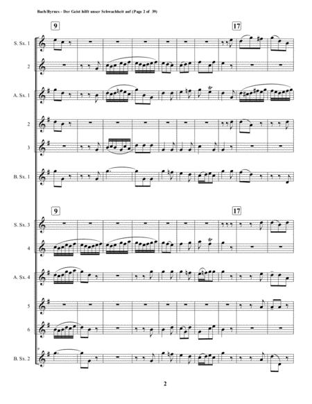 Der Geist Hilft Unser Schwachheit Auf By Js Bach For Double Saxophone Choir Page 2