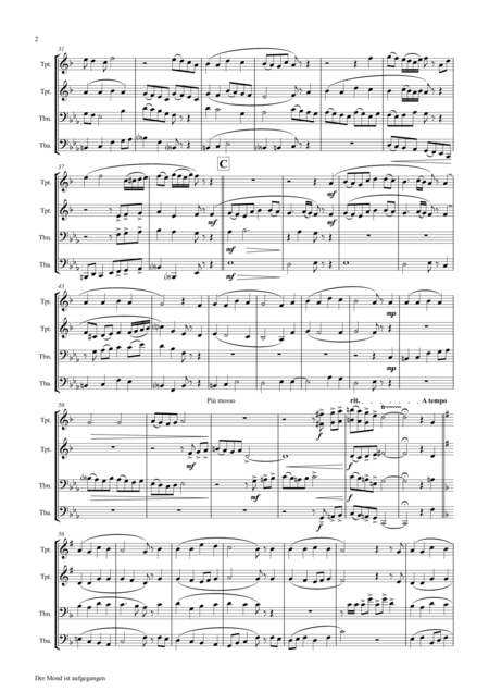 Der Mond Ist Aufgegangen German Folk Song Brass Quartet Page 2