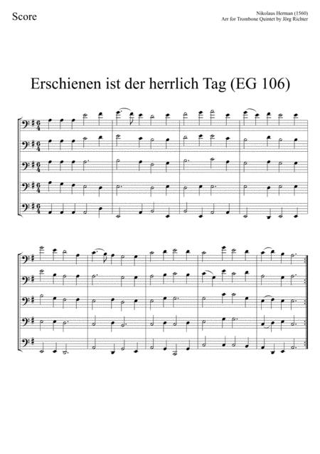 Der Osterchoral Erschienen Ist Der Herrlich Tag Fr Posaunenquintett Page 2