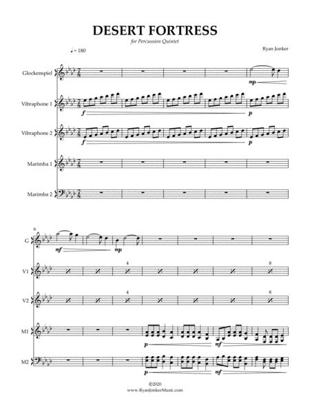 Desert Fortress Percussion Quintet For Marimbas Vibraphones And Glockenspiel Page 2