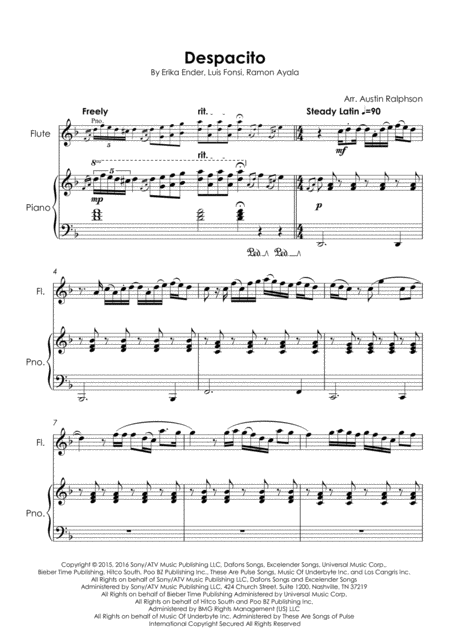 Despacito Flute And Piano Intermediate Level Page 2