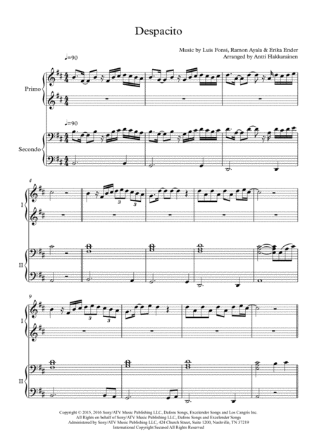 Despacito Piano 4 Hands Page 2