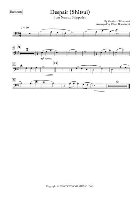 Despair Shitsui From Naruto For Bassoon And Piano Page 2