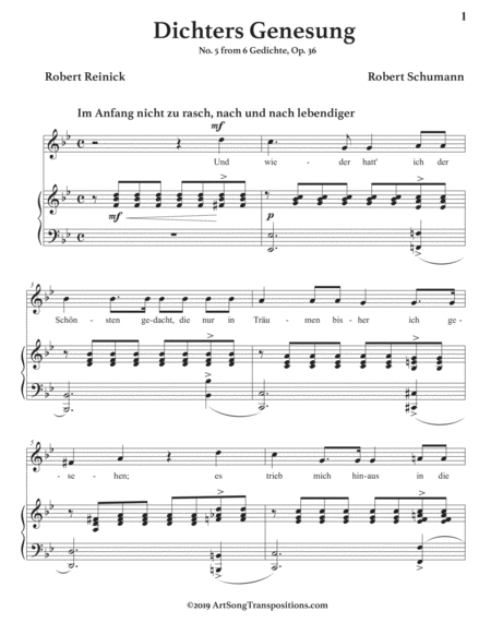 Dichters Genesung Op 36 No 5 Transposed To B Flat Major Page 2