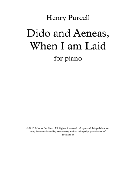 Dido And Aeneas When I Am Laid Page 2