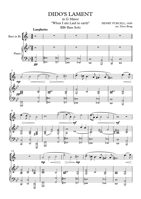 Didos Lament Bbb Bass Solo With Piano Acc Page 2