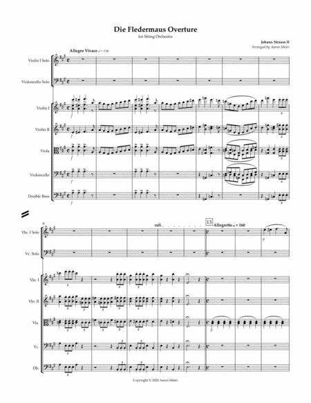 Die Fledermaus Overture Arr For String Orchestra Score And Parts Page 2