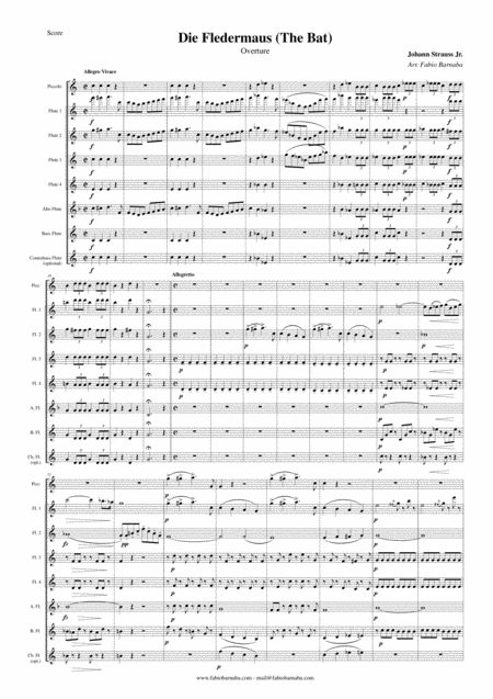 Die Fledermaus The Bat Overture For Flute Choir Page 2