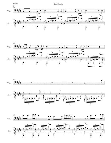 Die Forelle The Trout For Cello And Guitar Page 2