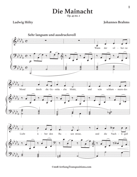 Die Mainacht Op 43 No 2 D Flat Major Page 2