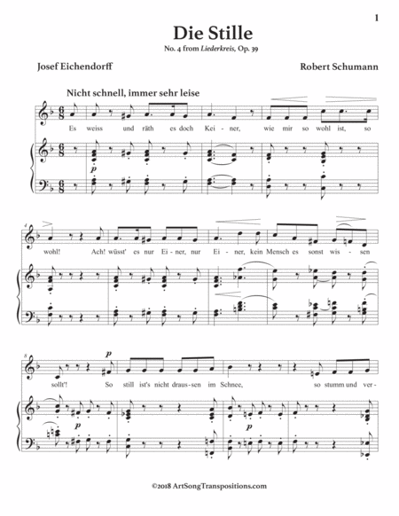 Die Stille Op 39 No 4 In 3 Medium Keys F E E Flat Major Page 2