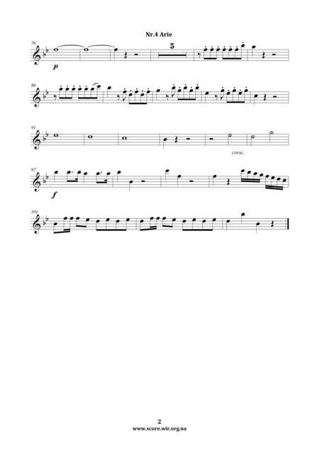 Die Zauberflote Arie Nr 4 O Zittre Nicht Mein Lieber Sohn The Magic Flute All Parts Page 2