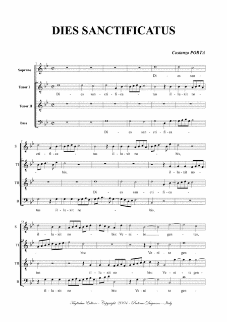 Dies Sanctificatus C Porta For Sttb Choir Page 2