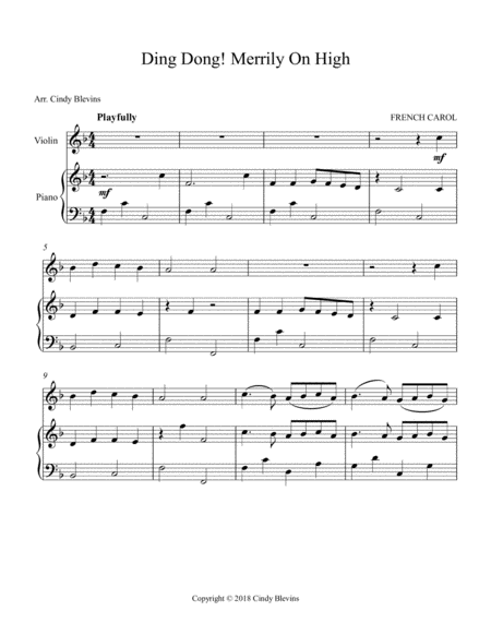 Ding Dong Merrily On High Arranged For Piano And Violin Page 2