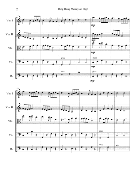 Ding Dong Merrily On High String Ensemble Page 2