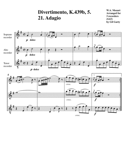 Divertimento K 439b 5 Arrangement For Recorders Page 2