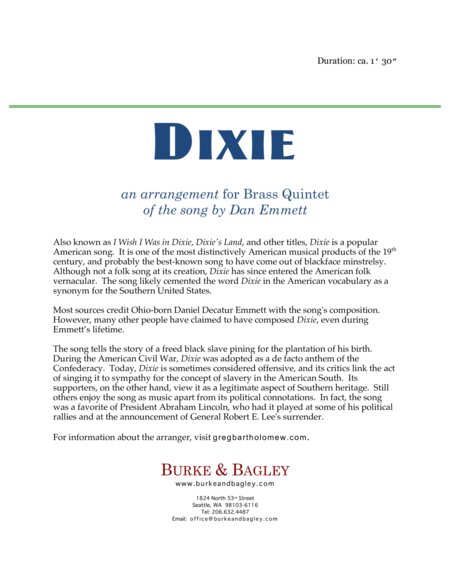 Dixie For Brass Quintet Page 2