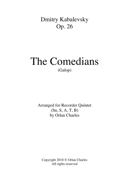 Dmitri Kabalevsky The Comedians Galop For Quitet Recorder Page 2