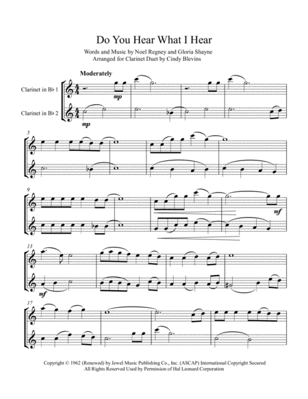 Do You Hear What I Hear Arranged For Bb Clarinet Duet Page 2