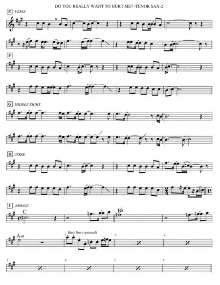 Do You Really Want To Hurt Me Tenor Sax Page 2