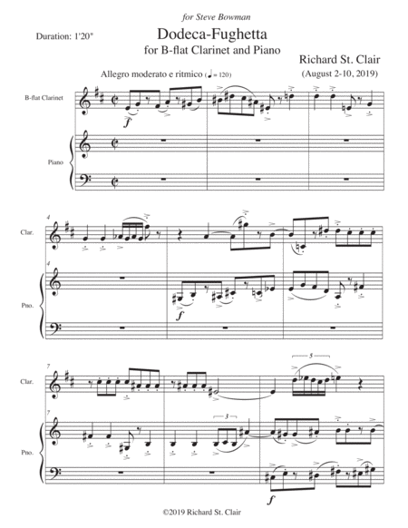 Dodeca Fughetta For B Flat Clarinet And Piano Page 2