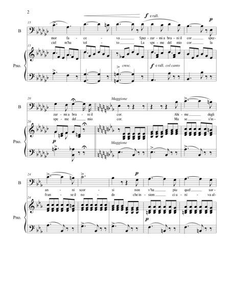 Dolore E Speme Low Voice And Piano Page 2