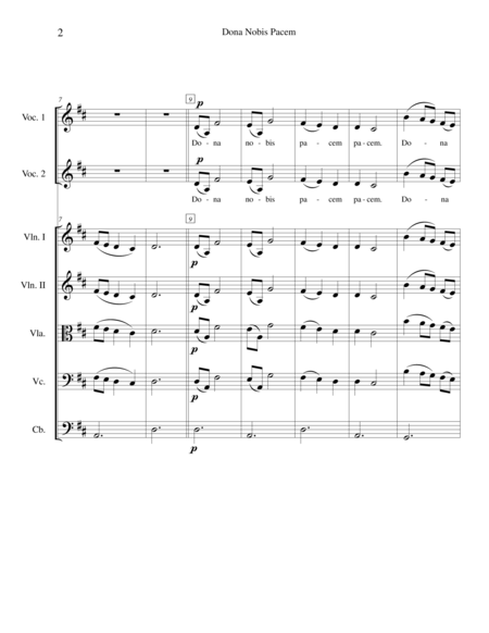 Dona Nobis Pacem Give Us Peace For Beginning String Orchestra And 2 Part Choir Page 2