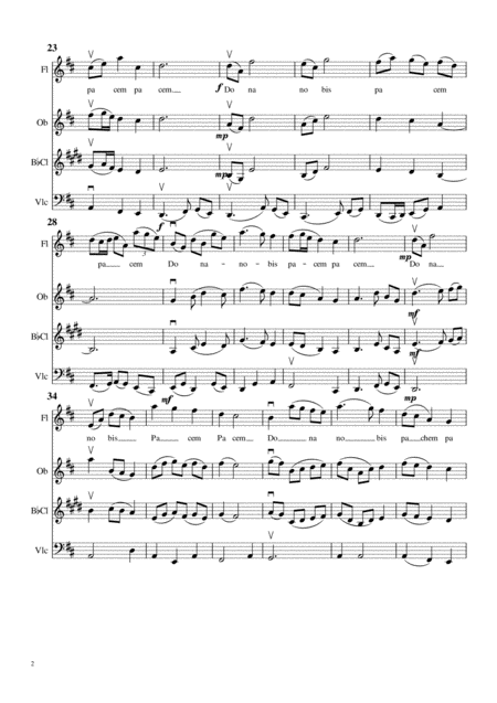 Dona Nobis Pachem For Flute Oboe Or Clarinet And Cello Page 2