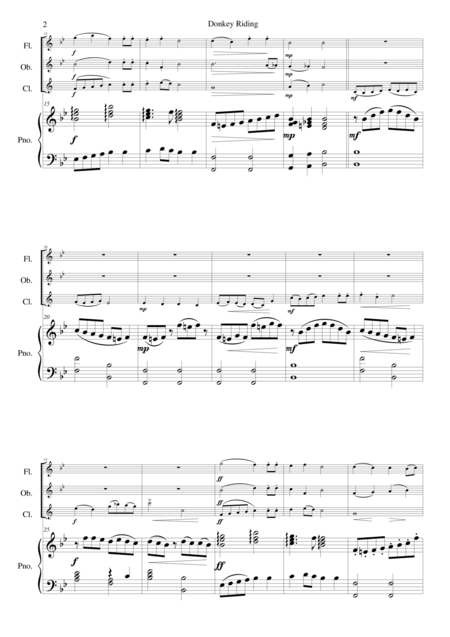 Donkey Riding For Wind Trio And Piano Page 2