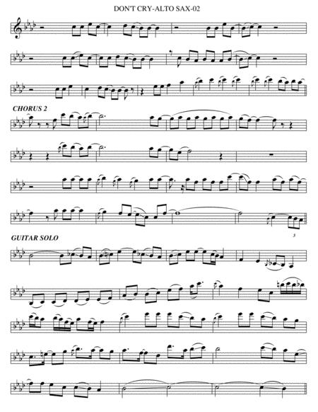 Dont Cry Alto Sax Page 2