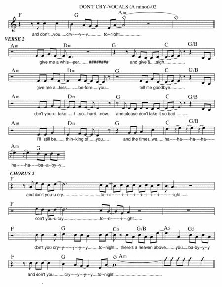 Dont Cry Vocals A Minor Page 2