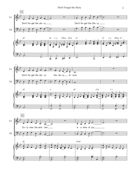 Dont Forget The Story Satb Lively And Meaningful Christmas Anthem Easy Voice Ranges Page 2