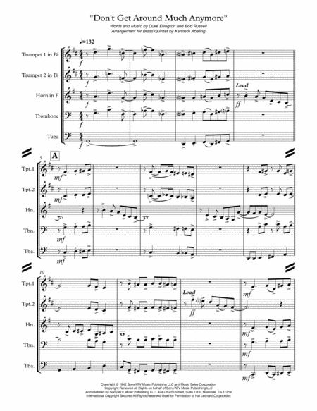 Dont Get Around Much Anymore For Brass Quintet Page 2