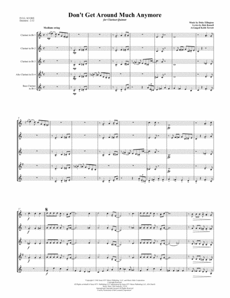 Dont Get Around Much Anymore For Clarinet Quintet Page 2